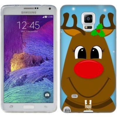 Pouzdro HEAD CASE Samsung Galaxy Note 4 (N910) vzor Vánoční tváře kreslené SOB RUDOLF