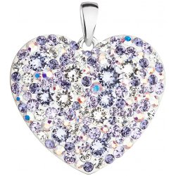 Evolution Group CZ Stříbrný přívěsek s krystaly Swarovski mix barev 34243.3 violet