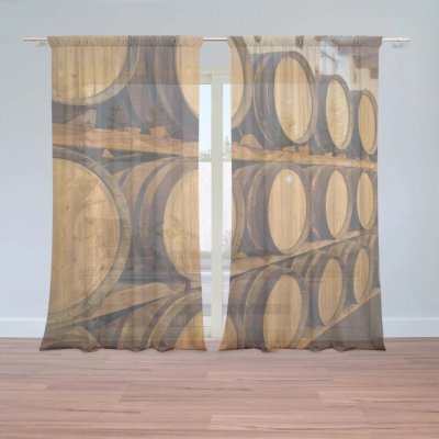 Sablio Záclony Dřevěné sudy: 2ks 150x250cm – Hledejceny.cz