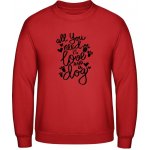 AWDis mikina Nápis All you need is love and a Dog ohnivá červená – Sleviste.cz