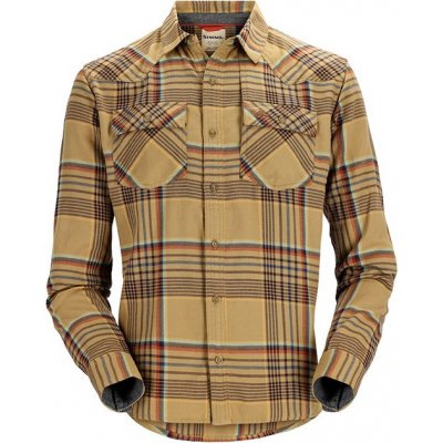 Simms Santee košile flannel neo plaid camel/navy/clay – Hledejceny.cz