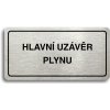 Piktogram Accept Piktogram "HLAVNÍ UZÁVĚR PLYNU" (160 × 80 mm) (stříbrná tabulka - černý tisk)