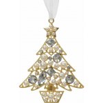 KAEMINGK Vánoční kovová ozdoba zlatá s kamínky 1ks, 7-9 cm - Stromeček (7x1x9,5cm) – Hledejceny.cz