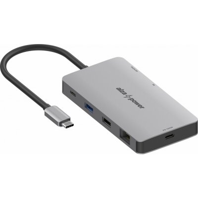 AlzaPower Metal USB-C Dock Station 9v1 Dual Screen 8K APW-HCA92SLY – Hledejceny.cz