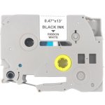 Textilní stuha - BROTHER TZE-R231 - 12 mm bílá - černý tisk - kompatibilní – Zboží Živě