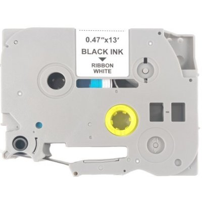 Textilní stuha - BROTHER TZE-R231 - 12 mm bílá - černý tisk - kompatibilní – Zboží Živě