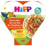 HiPP BIO Vaječné nudle s zeleninou a paprikou a jemným hovězím masem 250 g – Zboží Dáma