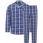 Jockey 50091 56C pánské pyžamo dlouhé propínací káro modré – Zboží Mobilmania