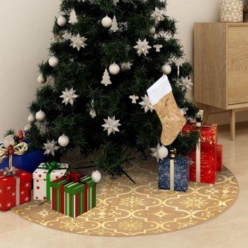 Nabytek XL Luxusní podložka pod vánoční stromek s punčochou žlutá 90 cm