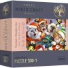 Puzzle Trefl Vánoční kočičky dřevěné 500 dílků