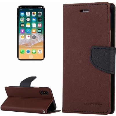 Pouzdro Mercury Fancy Diary iPhone XS / X BROWN/černé – Zboží Mobilmania