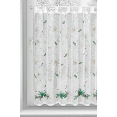 VÁNOČNÍ VITRÁŽKOVÁ ZÁCLONA 4 90X150CM NA POUTKÁCH – Hledejceny.cz