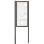 PROCITY Venkovní vitrína Classique, 12 x A4, včetně sloupků, šedá PRO | Zboží Auto