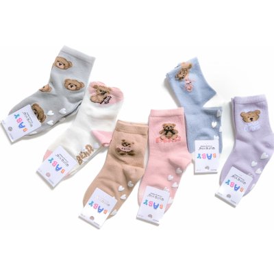 Dětské protiskluzové ponožky s ABS medvídci 5 párů – Zboží Dáma