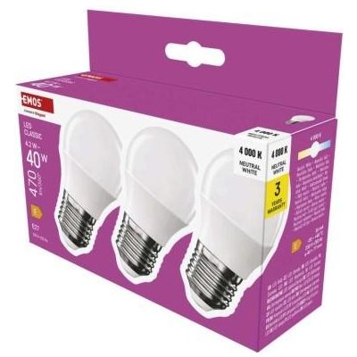 EMOS LED žárovka Classic Mini Globe E27 4,2 W 40 W 470 lm neutrální bílá ZQ6E23.3 – Hledejceny.cz