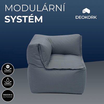 DEOKORK Zahradní textilní rohový díl MODULTEX (šedá) bez náplně – Zboží Mobilmania