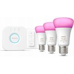 Philips Hue Bluetooth LED White and Color Ambiance set 3ks žárovek plus Hue Bridge můstek plus Hue Switch 8719514291355 E27 A60 9W 1100lm 2000-6500K RGB stmívatelné – Sleviste.cz