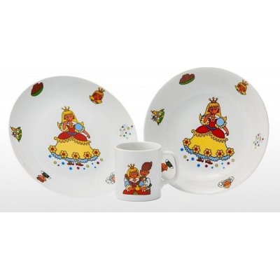 Český porcelán Dětská jídelní souprava Princezna 3 dílná – Sleviste.cz