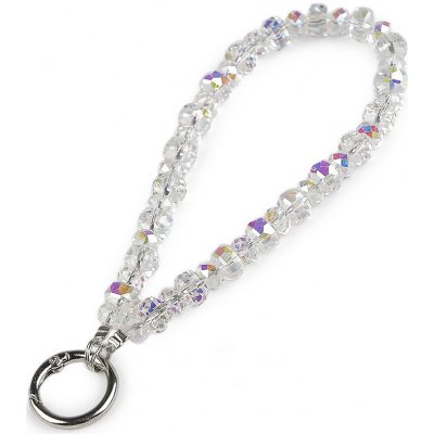 Prima-obchod Přívěsek na mobil ze skleněných korálků, barva 1 crystal AB – Zboží Živě