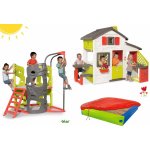 Smoby Set preliezačka Multi-Activity Tower na šplhanie so šmykľavkou+domček Priateľov s kuchynkou a pieskoviskom SM840201-4 – Zboží Mobilmania