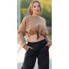 Dámský svetr a pulovr Koucla Crop Jumper KHAKI