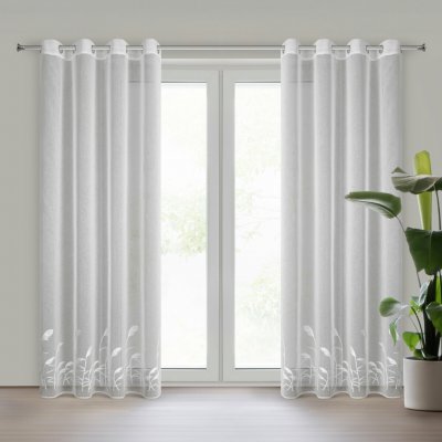 EUROFIRANY ZÁCLONA NA KROUŽCÍCH TASHA 140X250 CM VZOROVANÁ – Hledejceny.cz