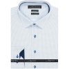 Pánská Košile Lui Bentini pánské košile dlouhý rukáv slim fit vzorovaná LDS235 bílo-modrá