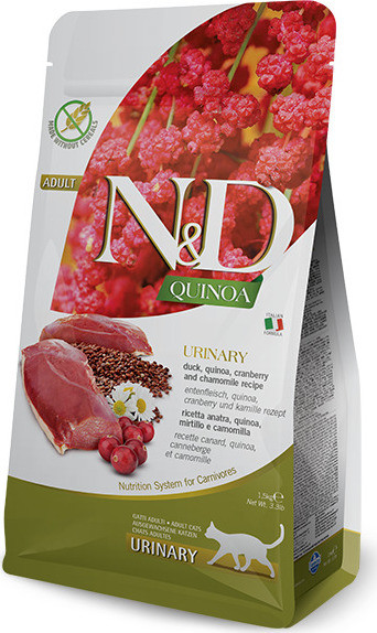 N&D Granule pro kočky GF Quinoa Urinary Duck & Cranberry 1,5 kg