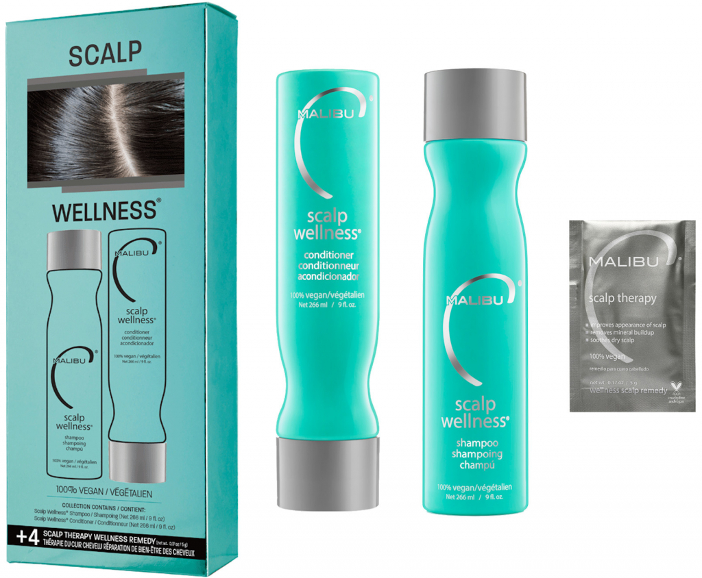 Malibu Scalp Wellness Collection šampon 266 ml + kondicionér 266 ml + wellness sáčky 4 kusy dárková sada