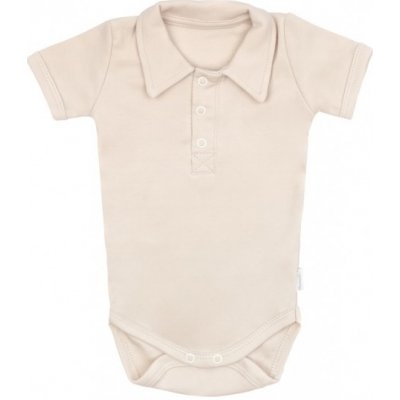 Mamatti Bavlněné body polo kr. rukáv Baby Fox béžové