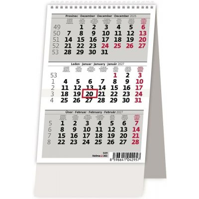stolní MINI tříměsíční ČR/SR 11cm x 16cm, S69-27 2027 – Sleviste.cz