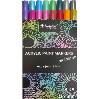 Artmagico akrylový popisovač s Extra jemným hrotem METALICKÉ – Hledejceny.cz