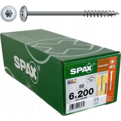 SPAX 251010602005 šroub do dřeva 6 mm 200 mm T-STAR plus ocel WIROX 50 ks – Hledejceny.cz