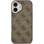 Guess PU Leather 4G Gold Frame MagSafe Zadní Kryt pro iPhone 17 Brown – Zboží Mobilmania