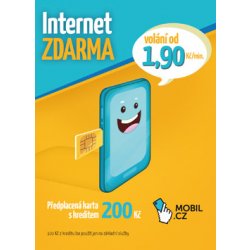 MOBIL.CZ Předplacená karta s kreditem 200Kč