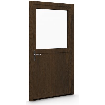 Aluplast jednokřídlové hlavní vchodové dveře ořech/bílá 04 Levé 85 x 210 cm – Hledejceny.cz