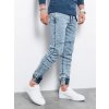 Pánské džíny Ombre Clothing pánské jogger kalhoty Evalp světle modrá