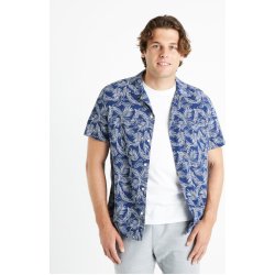 Celio Davisco pánská vzorovaná košile s krátkým rukávem modrá