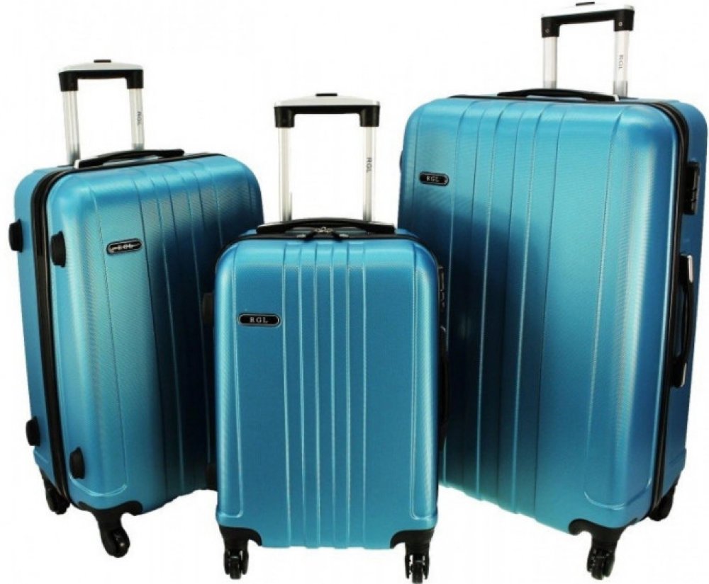 RGL 740-3 skořepinové kufry sada modrá metalíza 95l + 62l + 39l |  Srovnanicen.cz