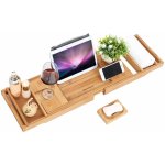 SONGMICS Podnos na vanu bambusový přírodní 75-109cm – Zboží Dáma