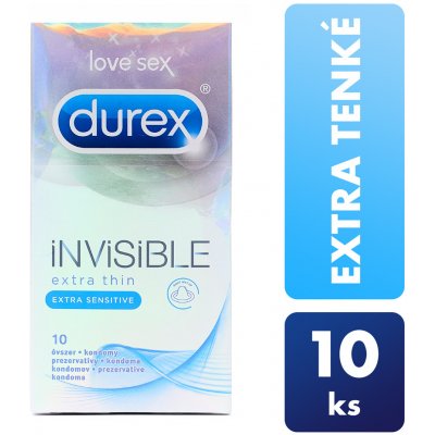 Durex Invisible Extra Thin Extra Sensitive 10ks od 146 Kč - Heureka.cz