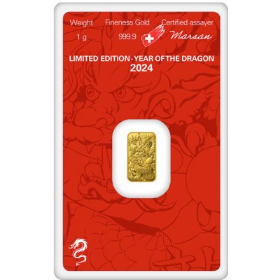 Argor-Heraeus Deutschland GmbH zlatý slitek Limited edition Rok draka 1 g – Zboží Mobilmania