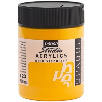 Pébéo Studio Acrylics Akrylová barva 23 Medium Cadmium Yellow Hue 500 ml – Hledejceny.cz