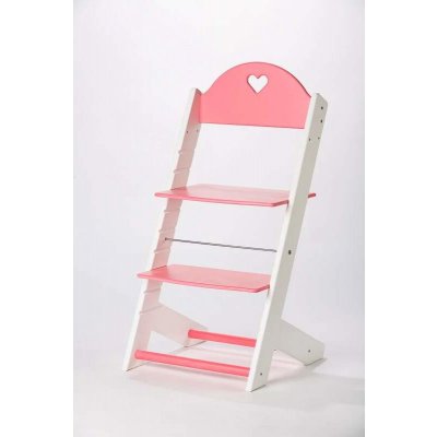 Lucas Wood Style rostoucí židle Mixle bílá/růžová – Sleviste.cz