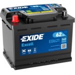 Exide Excell 12V 62Ah 540A EB621 – Zboží Mobilmania