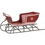 Červené kovové retro sáně s vločkou Christmas Sled - 20*6*9 cm - Clayre & Eef – Hledejceny.cz