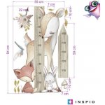 INSPIO 9055f samolepky na zeď - Dětský metr na zeď - Lesní zvířátka, velikost 90 x 70 cm – Zboží Dáma