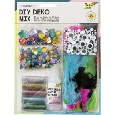 FOLIA Sada kreativních dekorací "Rainbow" 600 ks 12420 – Hledejceny.cz