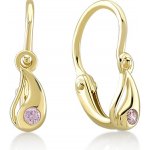 Lillian Vassago dětské zlaté s růžovým zirkonem zapínání brizura LLV66-KGER030 – Zbozi.Blesk.cz