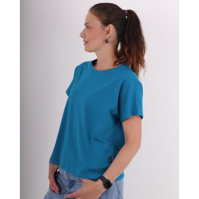 Kojicí tričko se zipem Kira oversized tmavý tyrkys – Sleviste.cz
